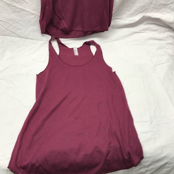 NEW 2 Pack American Apparel TriBlend Tri Blend Racerback Tank Cranberry  S & M - Picture 2 of 5